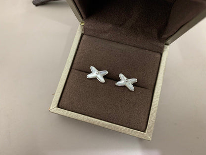 [Star Jewelry]JEUX DE WHITE MOP SILVER DIAMOND EARRINGS