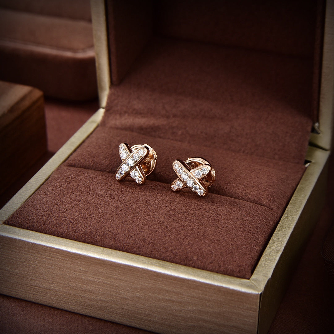 [Star Jewelry]JEUX DE GOLD DIAMOND EARRINGS