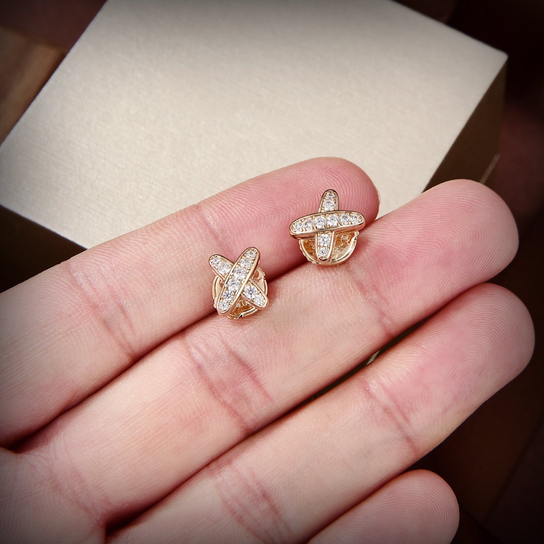 [Star Jewelry]JEUX DE GOLD DIAMOND EARRINGS