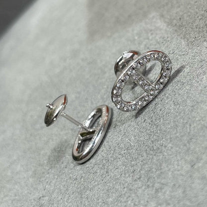 [Star Jewelry]HM FULL DIAMOND PIG NOSE STUD EARRINGS