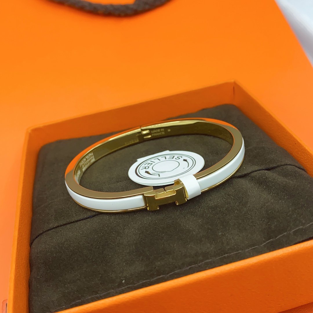 [Star Jewelry]CLASSIC HM CLIC WHITE 8MM ENAMEL BRACELET