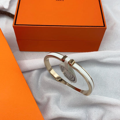 [Star Jewelry]CLASSIC HM CLIC WHITE 8MM ENAMEL BRACELET