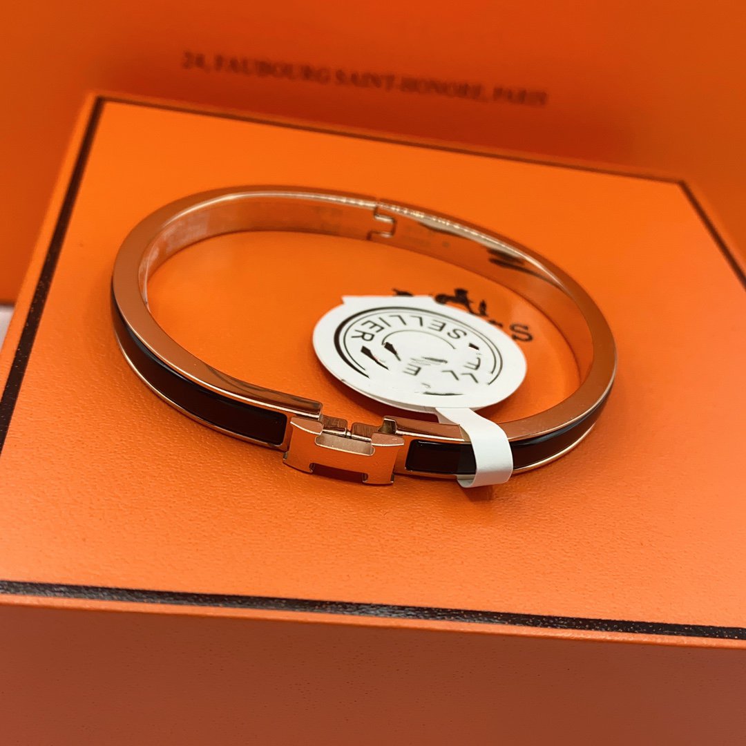 [Star Jewelry]CLASSIC HM CLIC BLACK 8MM ENAMEL BRACELET