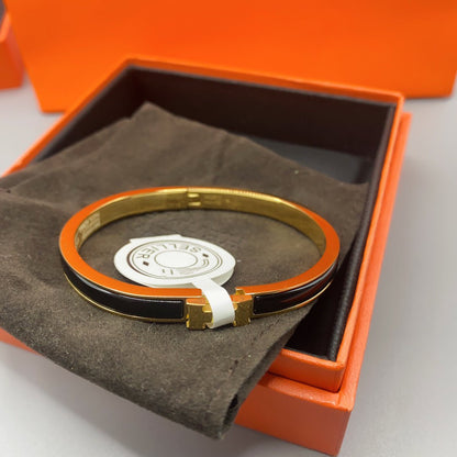 [Star Jewelry]CLASSIC HM CLIC BLACK 8MM ENAMEL BRACELET