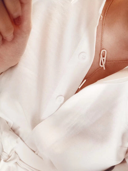 [Star Jewelry]HM FIRE PIG NOSE NECKLACE TRENDY STREET