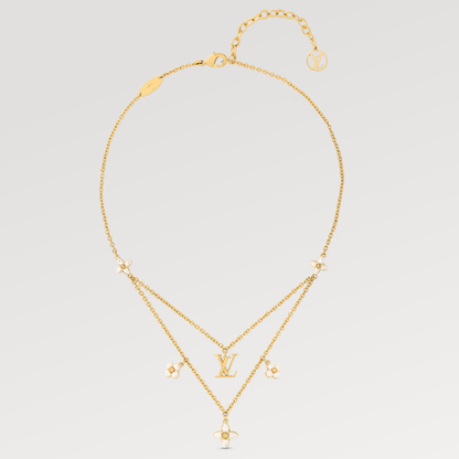 [Star Jewelry]FLOWERGRAM GOLD MOP DOUBLE ROW NECKLACE