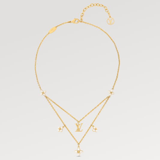 [Star Jewelry]FLOWERGRAM GOLD MOP DOUBLE ROW NECKLACE