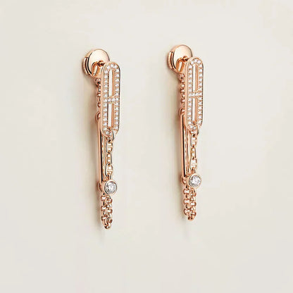 [Star Jewelry]CHAINE CHAOS DIAMOND DROP EARRINGS