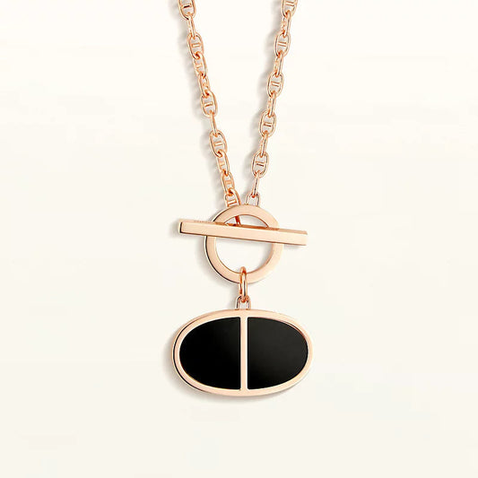 [Star Jewelry]CHAINE VERSO BLACK CERAMIC NECKLACE