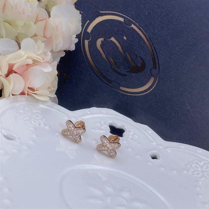 [Star Jewelry]JEUX DE PINK GOLD DIAMOND EARRINGS