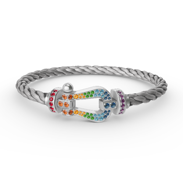 [Star Jewelry]FORC LARGE HORSESHOE  COLORED DIAMOND BRACELET SILVER