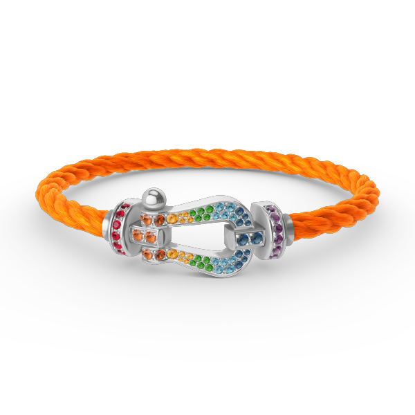 [Star Jewelry]FORC LARGE HORSESHOE  COLORED DIAMOND BRACELET SILVER