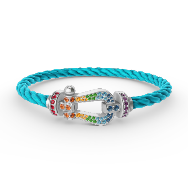 [Star Jewelry]FORC LARGE HORSESHOE  COLORED DIAMOND BRACELET SILVER