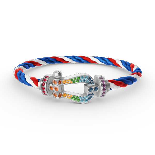 [Star Jewelry]FORC LARGE HORSESHOE  COLORED DIAMOND BRACELET SILVER