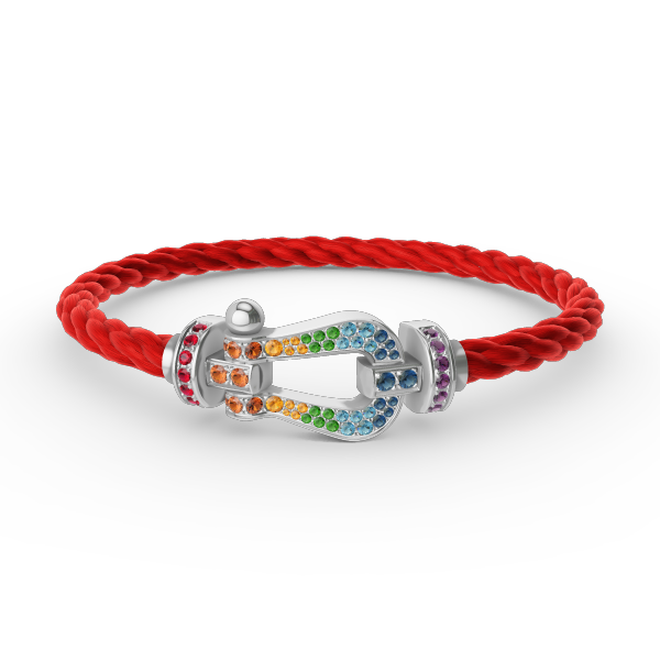 [Star Jewelry]FORC LARGE HORSESHOE  COLORED DIAMOND BRACELET SILVER