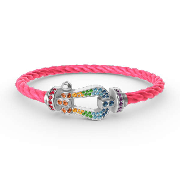 [Star Jewelry]FORC LARGE HORSESHOE  COLORED DIAMOND BRACELET SILVER