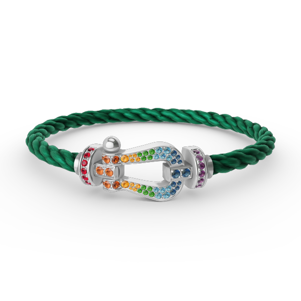 [Star Jewelry]FORC LARGE HORSESHOE  COLORED DIAMOND BRACELET SILVER