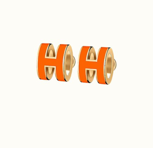 [Star Jewelry]MINI POP H EARRINGS ORANGE