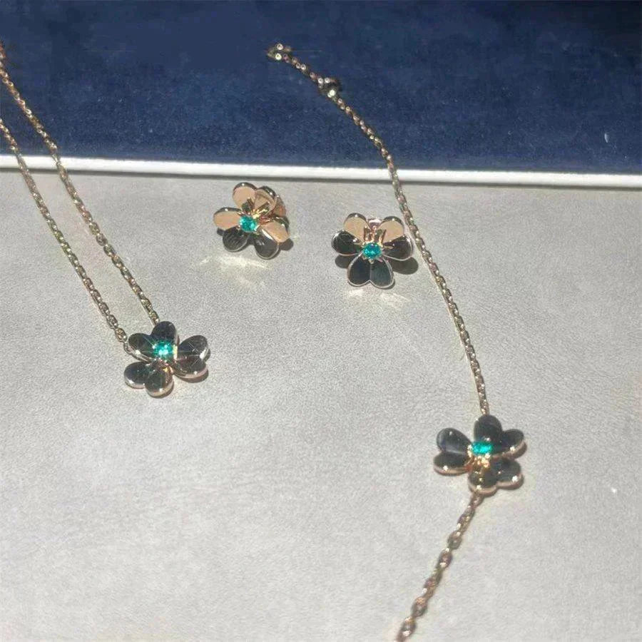 [Star Jewelry]FRIVOLE  FLOWER MALACHITE EARRINGS