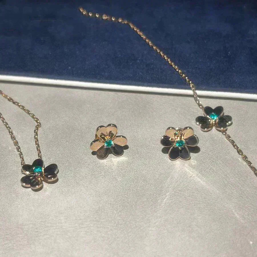 [Star Jewelry]FRIVOLE  FLOWER MALACHITE EARRINGS