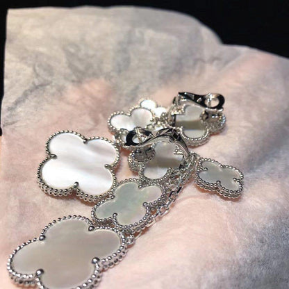 [Star Jewelry]CLOVER EARRINGS WHITE MOP 4 MOTIFS SILVER
