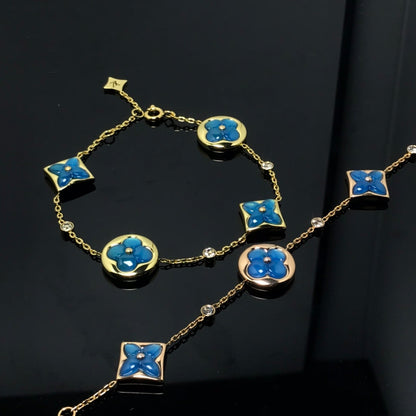[Star Jewelry]STAR AND SUN 4 MOTIF BLUE BRACELET