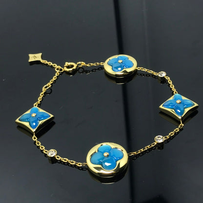 [Star Jewelry]STAR AND SUN 4 MOTIF BLUE BRACELET