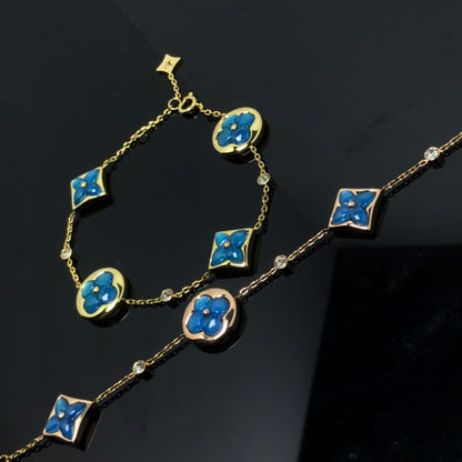 [Star Jewelry]STAR AND SUN 4 MOTIF BLUE BRACELET