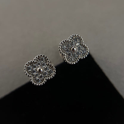 [Star Jewelry]CLOVER MINI DIAMOND STUD EARRINGS